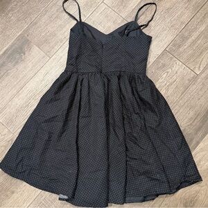 Lucca Couture Elegant Black Polka Dot Skater Mini Dress